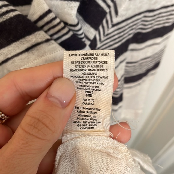 Free People Linen We the Free Seaside Cowl Neck Striped Crop Top - Picture 6 of 7